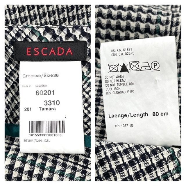 ESCADA(エスカーダ)のESCADA エスカーダ クロップドパンツ 大きいサイズ L XL 黒 レディースのパンツ(クロップドパンツ)の商品写真