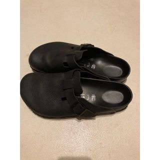 ビルケンシュトック(BIRKENSTOCK)の美品ビルケンシュトック　ボストン　ナチュラル　ブラック　レザー　エクスクイジット(サンダル)