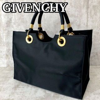 ジバンシィ(GIVENCHY)の【美品】ジバンシー　ハンドバッグ　フォーマルバッグ　ナイロン　ブラック　手提げ(ハンドバッグ)