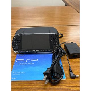 プレイステーションポータブル(PlayStation Portable)のSONY PSP-3000 ケース メモリースティック付 ソニー　動作確認済(携帯用ゲーム機本体)