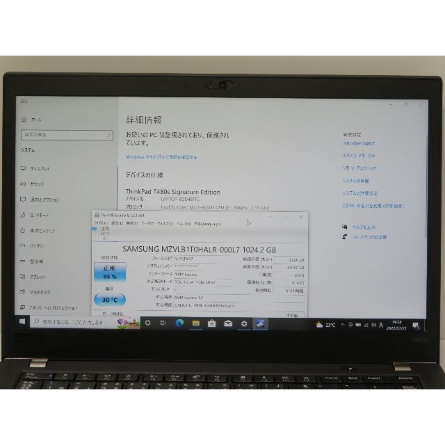 第8世代Core i7 ThinkPad T480s SSD1TB 6