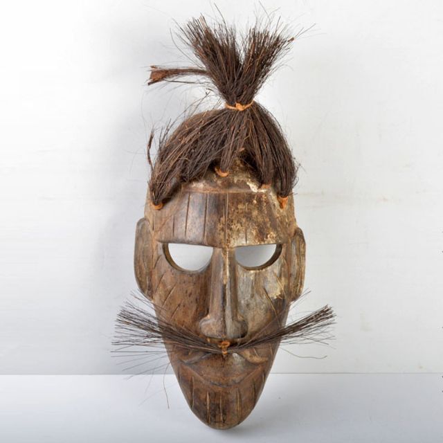 アフリカ アジアン美術 プリミティブアート 木彫 マスク 仮面 N R4701B