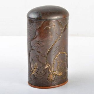 中国　古銅　刻象文　酒燗器　ちろり　酒瓶　M　R4707