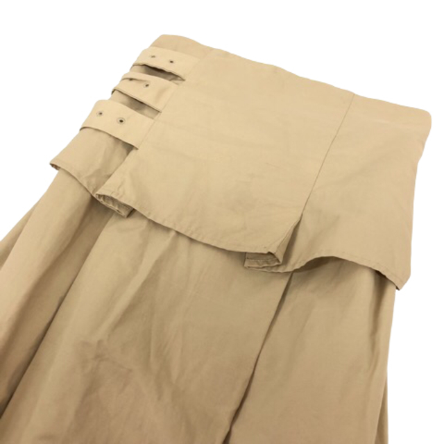 MURUA(ムルーア)のムルーア MURUA 台形スカート ロング タック ベルト S ベージュ ※MZ レディースのスカート(ロングスカート)の商品写真
