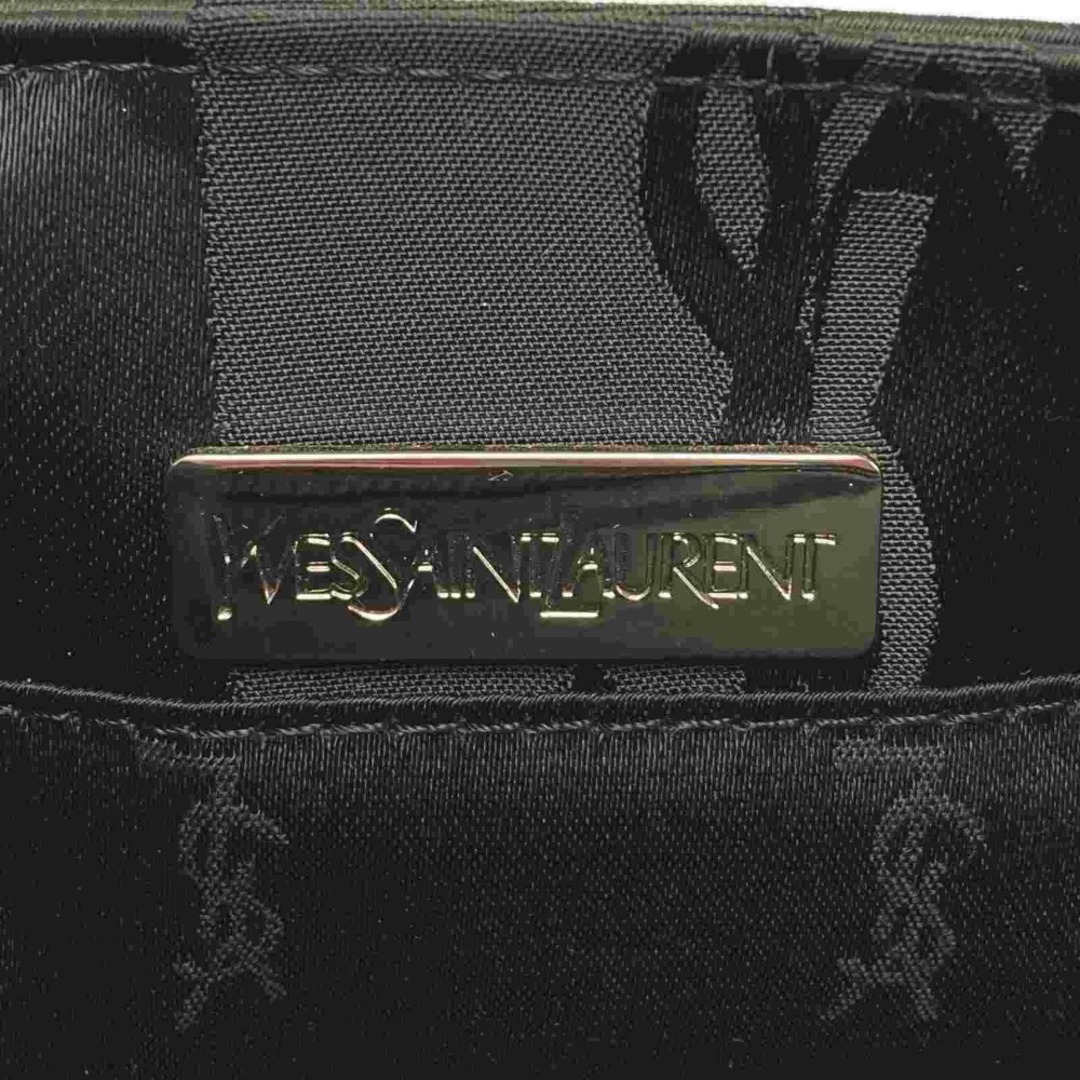 ☆☆Yves Saint Laurent イブサンローラン YSL 総柄 ハンドバッグ ブラック キャンバス×レザー ヴィンテージ