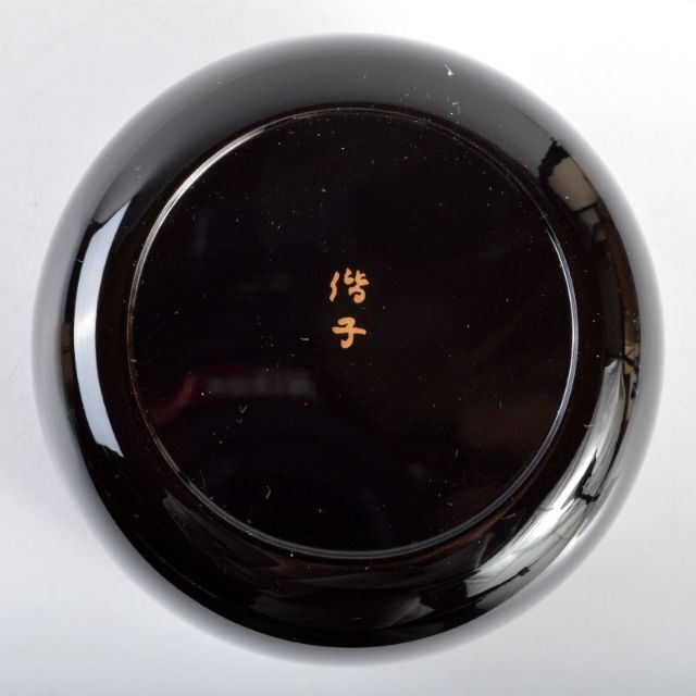 茶道具 日本工芸会 小野偕子作 割貝蒔絵平棗 「初夏」 共箱 D R4719