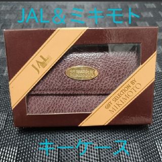 ミキモト(MIKIMOTO)のミキモト MIKIMOTO 革製 キーケース キーホルダー  ブラウン JAL(キーケース)