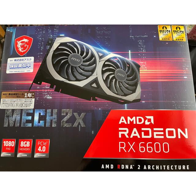 MSI Radeon RX 6600 MECH 2X 8G グラフィックスボードスマホ/家電/カメラ