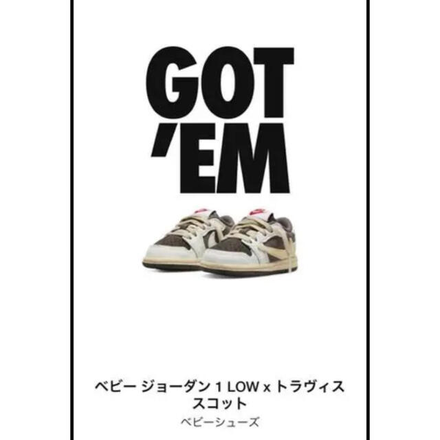 ベビー靴/シューズ(~14cm)Travis Scott x Nike Air Jordan 1 Low