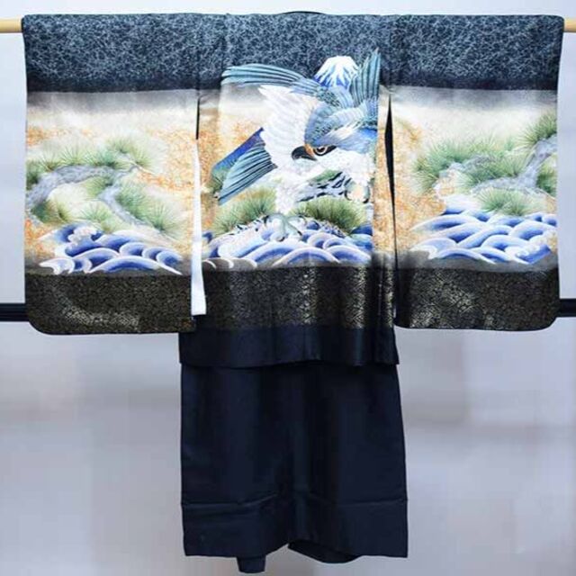●日本正規品● 5歳 七五三 羽織 NO37690 肩上有り腰上無し 着物フルセット 袴 和服/着物
