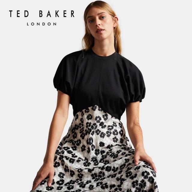 大人気☆ ❤️ ☆【人気作】Ted Baker 黒白花柄 ロングワンピース