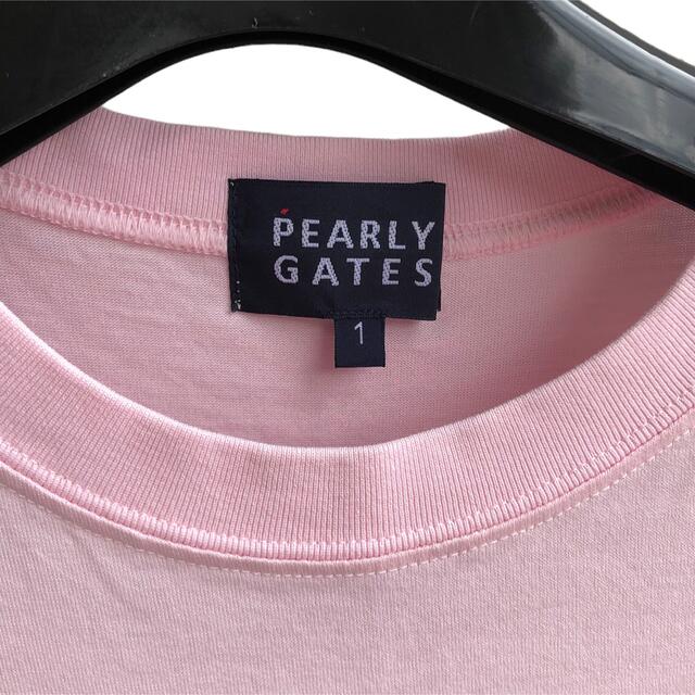 PEARLY GATES(パーリーゲイツ)の【試着のみ】pearly gates パーリーゲイツ　Tシャツ　ピンク　　ロゴ レディースのトップス(Tシャツ(半袖/袖なし))の商品写真