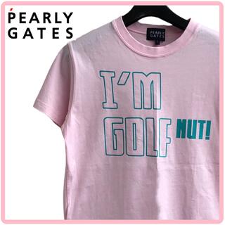 パーリーゲイツ(PEARLY GATES)の【試着のみ】pearly gates パーリーゲイツ　Tシャツ　ピンク　　ロゴ(Tシャツ(半袖/袖なし))