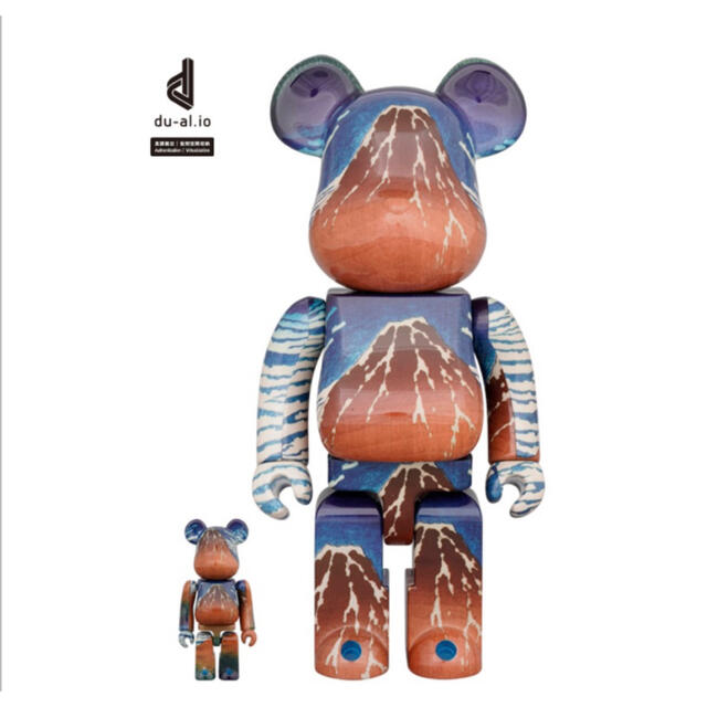 BE@RBRICK(ベアブリック)のBE@RBRICK 葛飾北斎 「冨嶽三十六景 凱風快晴」100％ & 400％  ハンドメイドのおもちゃ(フィギュア)の商品写真