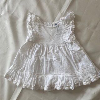 ベビーギャップ(babyGAP)の【baby】babygap 白ワンピース 70cm(ワンピース)