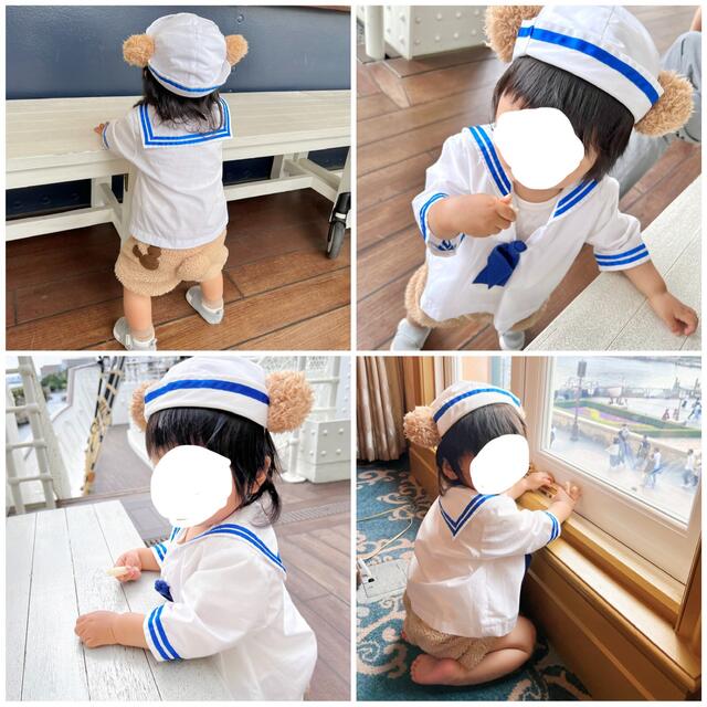 白セーラーコスチューム 子供衣装 なりきりコーデ ダッフィー 白セーラーコスチューム 子供衣装 なりきりコーデ ダッフィー