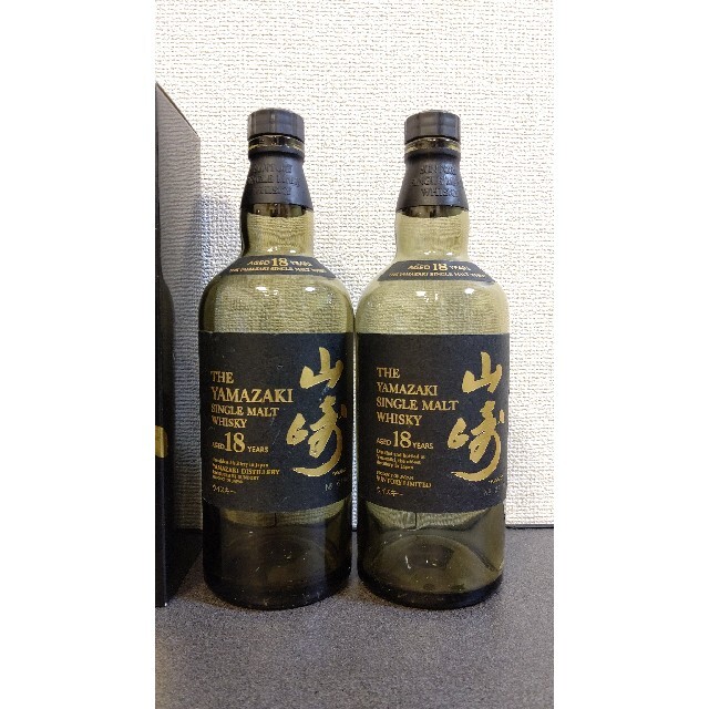 サントリー(サントリー)の山崎18年 2本セット 箱つき 化粧箱 空瓶 食品/飲料/酒の酒(ウイスキー)の商品写真