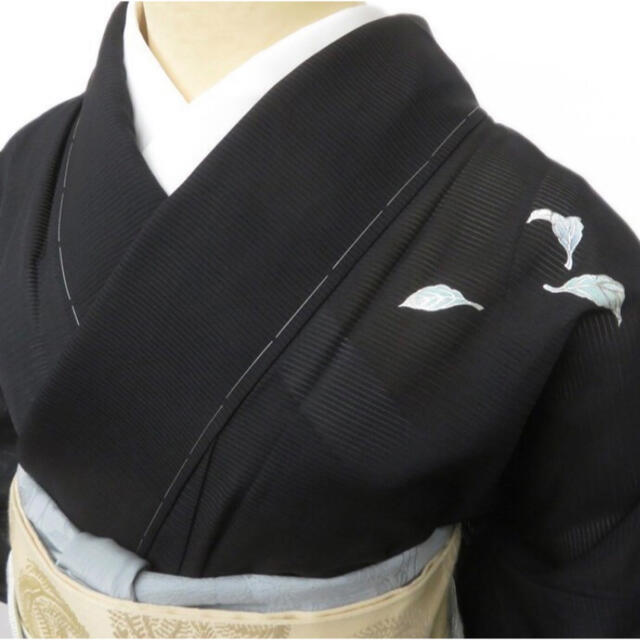夏物 絽 蜘蛛の巣 コウモリ 黒色 訪問着 付け下げ着物 オンライン