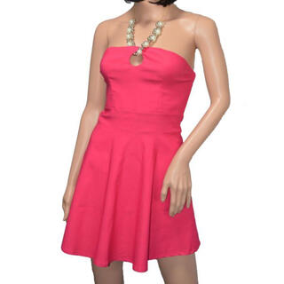 キャバ ドレス ピンク ネック パール ミニ pink 58P ミニワンピース (ミニドレス)