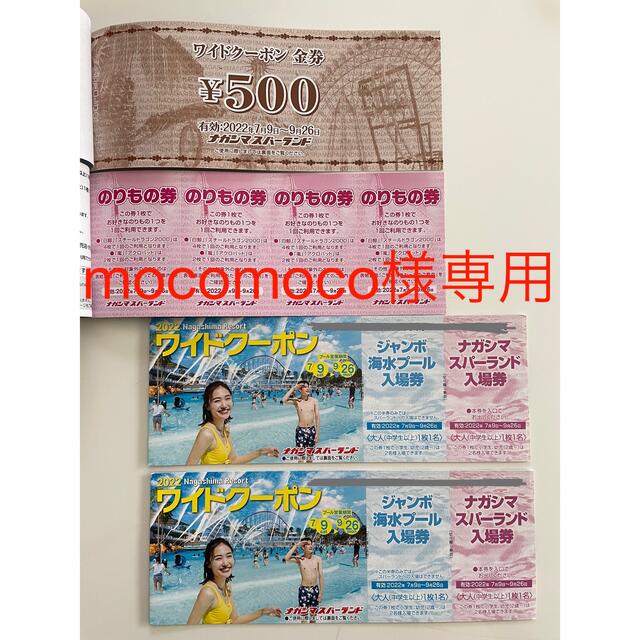 ナガシマスパーランド ワイドクーポン3冊 500円分金券付き www ...