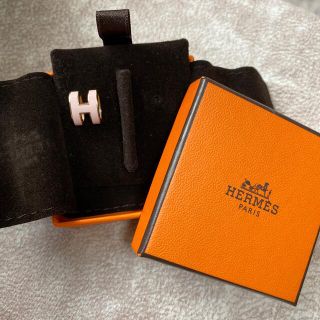 エルメス(Hermes)のHERMES ポップH ピンク×ピンクゴールド(ピアス)