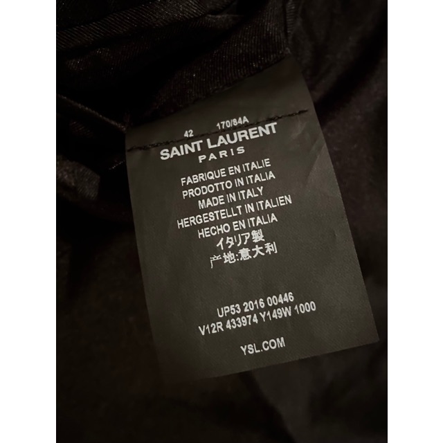 Saint Laurent(サンローラン)の稀少 SAINT LAURENT PARIS 2016a/w ジャケット 42 メンズのジャケット/アウター(テーラードジャケット)の商品写真