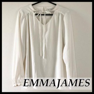 エマジェイム(EMMAJAMES)の美品 EMMAJAMES エマジェイムス　長袖 ブラウス りぼん　13号(シャツ/ブラウス(長袖/七分))