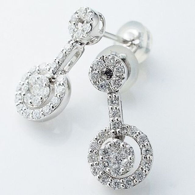 今ならほぼ即納! ダイヤモンド/0.25ct×2 デザイン K18WG ピアス