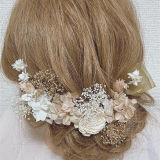 髪飾り　ドライフラワー　ヘッドドレス　ヘッドパーツ(ヘアアクセサリー)