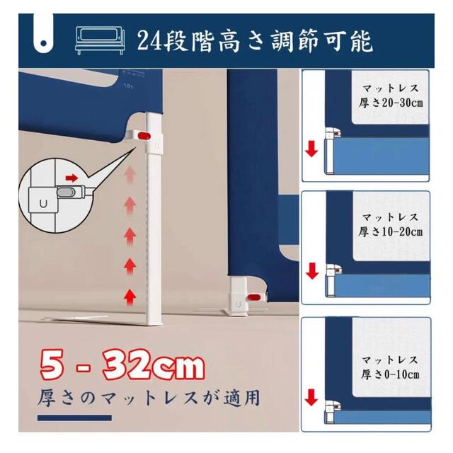 【radwimps0207様専用】ベッドフェンス　1.5mと2m キッズ/ベビー/マタニティの寝具/家具(ベビーフェンス/ゲート)の商品写真