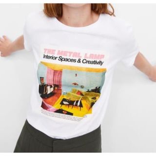 ザラ(ZARA)のZARA  プリント　Tシャツ　ヴィンテージ風　S 2点(Tシャツ(半袖/袖なし))