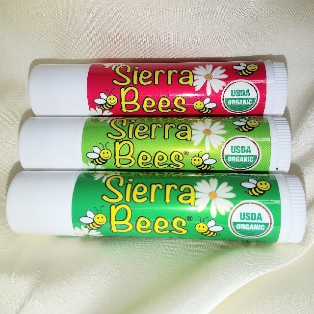 Sierra Bees（シエラビーズ）オーガニックリップバーム 3本 コスメ/美容のスキンケア/基礎化粧品(リップケア/リップクリーム)の商品写真