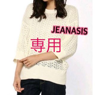 ジーナシス(JEANASIS)のジーナシス　透かし鍵編みサマーニット七分袖(ニット/セーター)