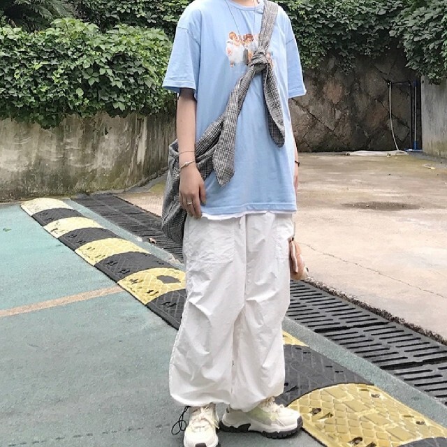 スノーパンツ スノーカモ ワイドパンツ 白 L ワイド ストリート 韓国 2 ecolelajoconde.tn