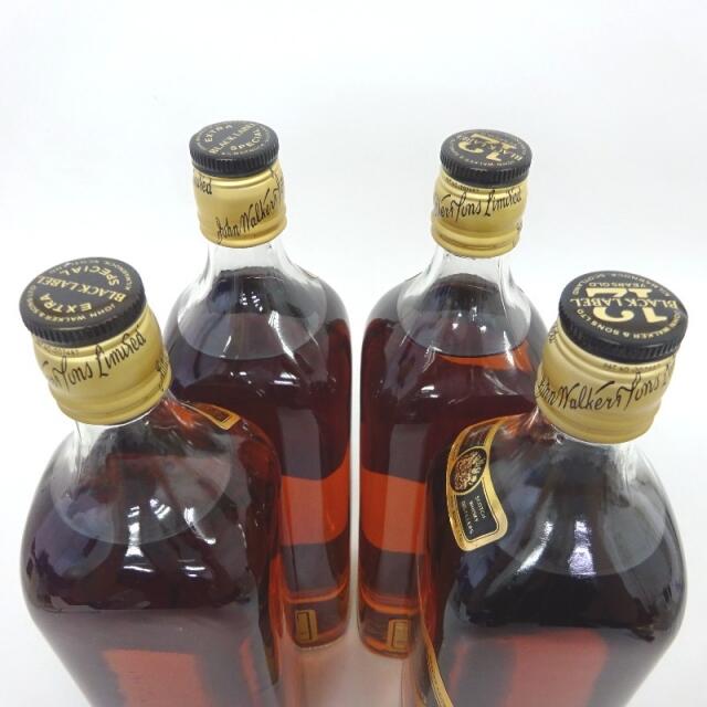 未開封★Johnny Walker【ジョニーウォーカー】 ブラックラベル 12年 黒キャップ 4本セット 1000/1125ml 箱なし