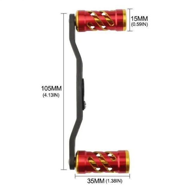 YU240RG 赤金 リールパーツ ベイトリール ハンドル 105MM カーボン 1