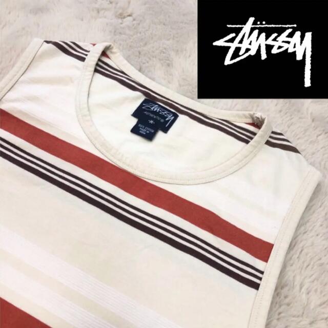 STUSSY(ステューシー)のSTUSSY タンクトップ　ボーダー　Mサイズ メンズのトップス(タンクトップ)の商品写真