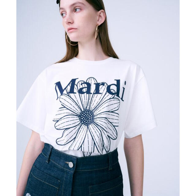 Mardi Mercredi マルディメクルディ Tシャツ IVORY NAVY