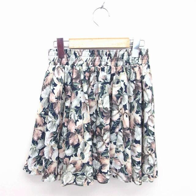 SNIDEL(スナイデル)のスナイデル フレア スカート ミニ 薄手 ウエストゴム F 紺 緑 /TT11 レディースのスカート(ミニスカート)の商品写真