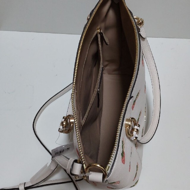 新品】コーチCOACH 限定ストロベリー柄レザーハンドバッグ ハワイ購入