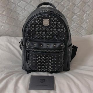 MCM バックパック ブラック スワロフスキー