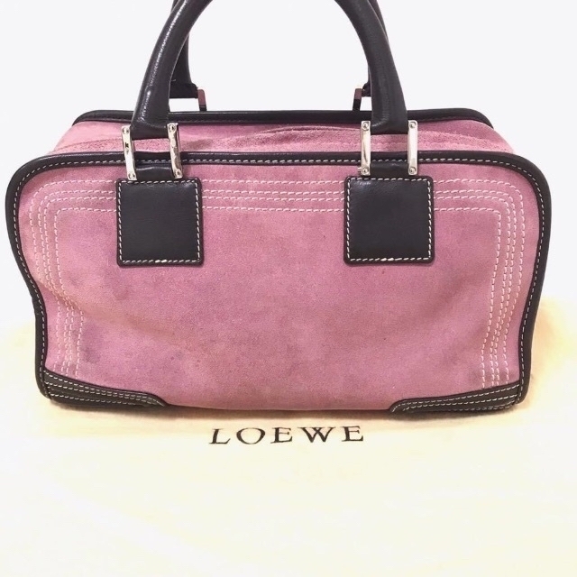 LOEWEロエベ❤︎ アマソナ28 スエード レザー ハンドバッグ ピンク