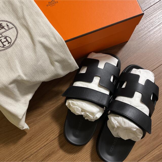 美品】 Hermes 37 シプレ ブラック HERMES - サンダル