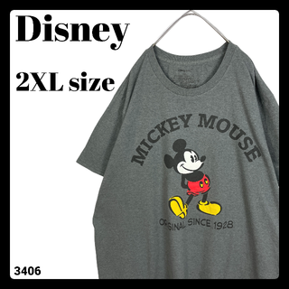 ディズニー(Disney)の超ビッグサイズ ミッキーマウス 半袖 Tシャツ グレー 2XL ディズニー(Tシャツ/カットソー(半袖/袖なし))