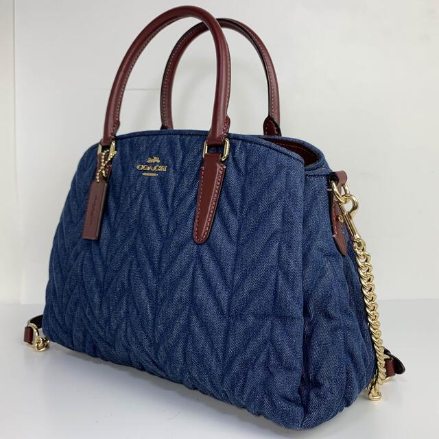 極美品★コーチ COACH デニム　2Way ショルダーバッグ ハンドバッグ