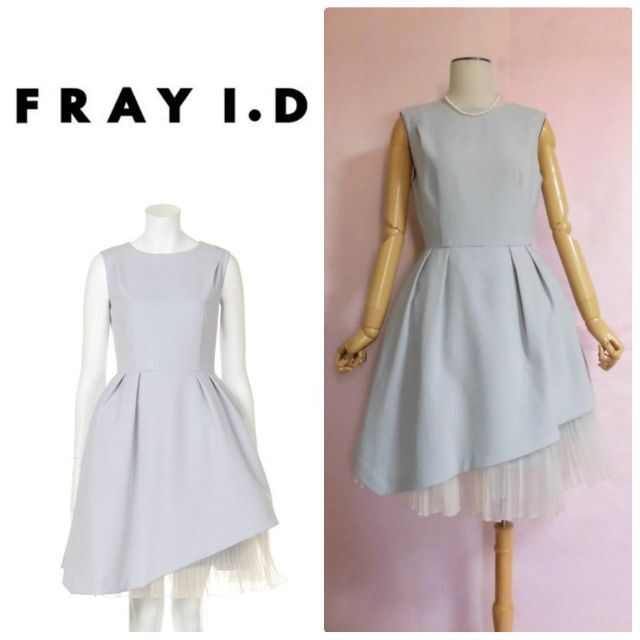 【FRAY I.D】アシメトリフレアーワンピース☆28,600円フィット＆フレア