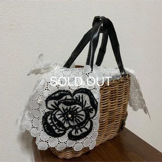 ミナペルホネン  バスケットカバー ハンドメイド カゴバッグ デニム