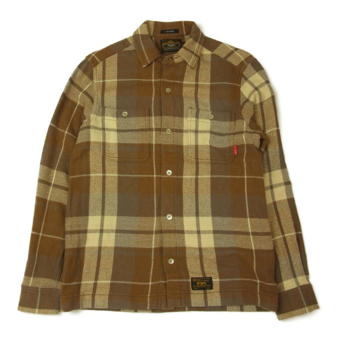 W)taps(ダブルタップス)のWTAPS ダブルタップス 12AW 122GWDT-SHM05 UNION L/S SHIRT COTTON ユニオン 長袖 チェック コットン シャツ ブラウン系 S【中古】 メンズのトップス(シャツ)の商品写真