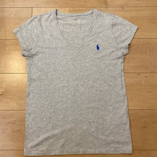 ラルフローレン(Ralph Lauren)のラルフローレンVネックグレーTシャツ　レディースSサイズ(Tシャツ(半袖/袖なし))