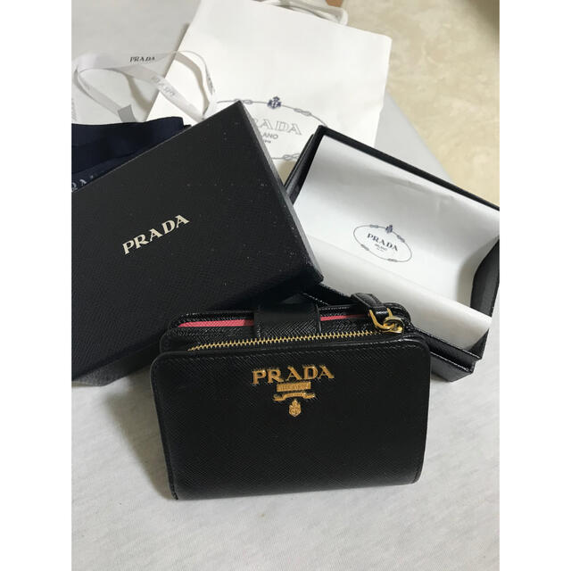 メーカー直送】 PLADA プラダ SAFFIANO サフィアーノ 三折財布